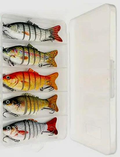 5 pc segmented glide bait set w/box