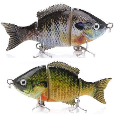 Lunker bass jointed panfish hard baits