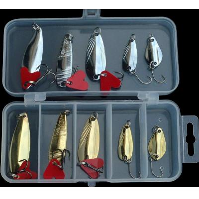 Set D 10 pc casting spoon set gold-chrome colors