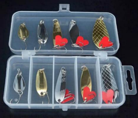 Casting spoon assortment with box 10 lures #3